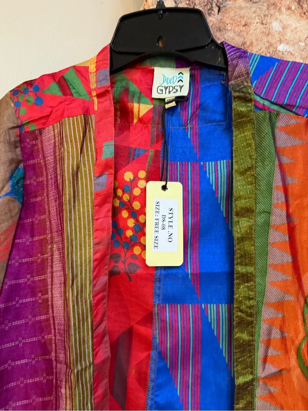 Jaded Gypsy Colorful Patchwork Sari Kimono - Picture 3 of 3